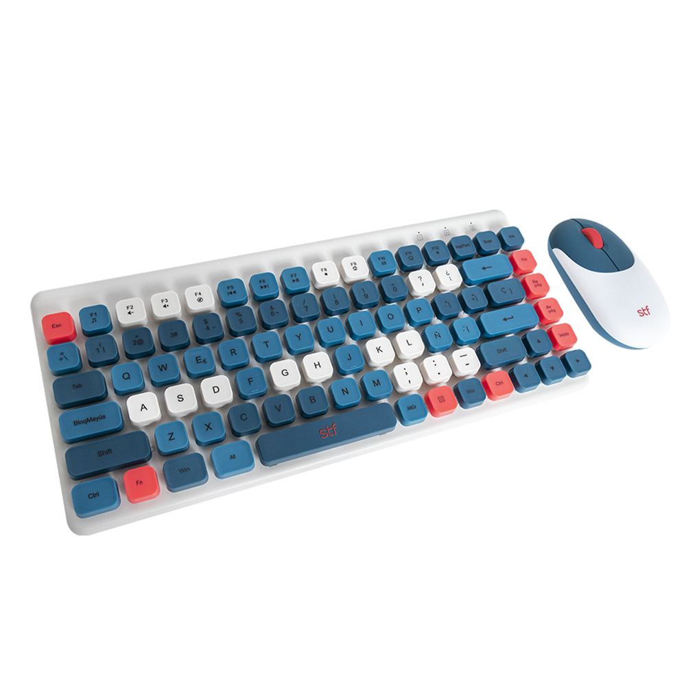 Foto 2 pulgar | Kit Teclado y Mouse para Computadora STF Viva color Azul