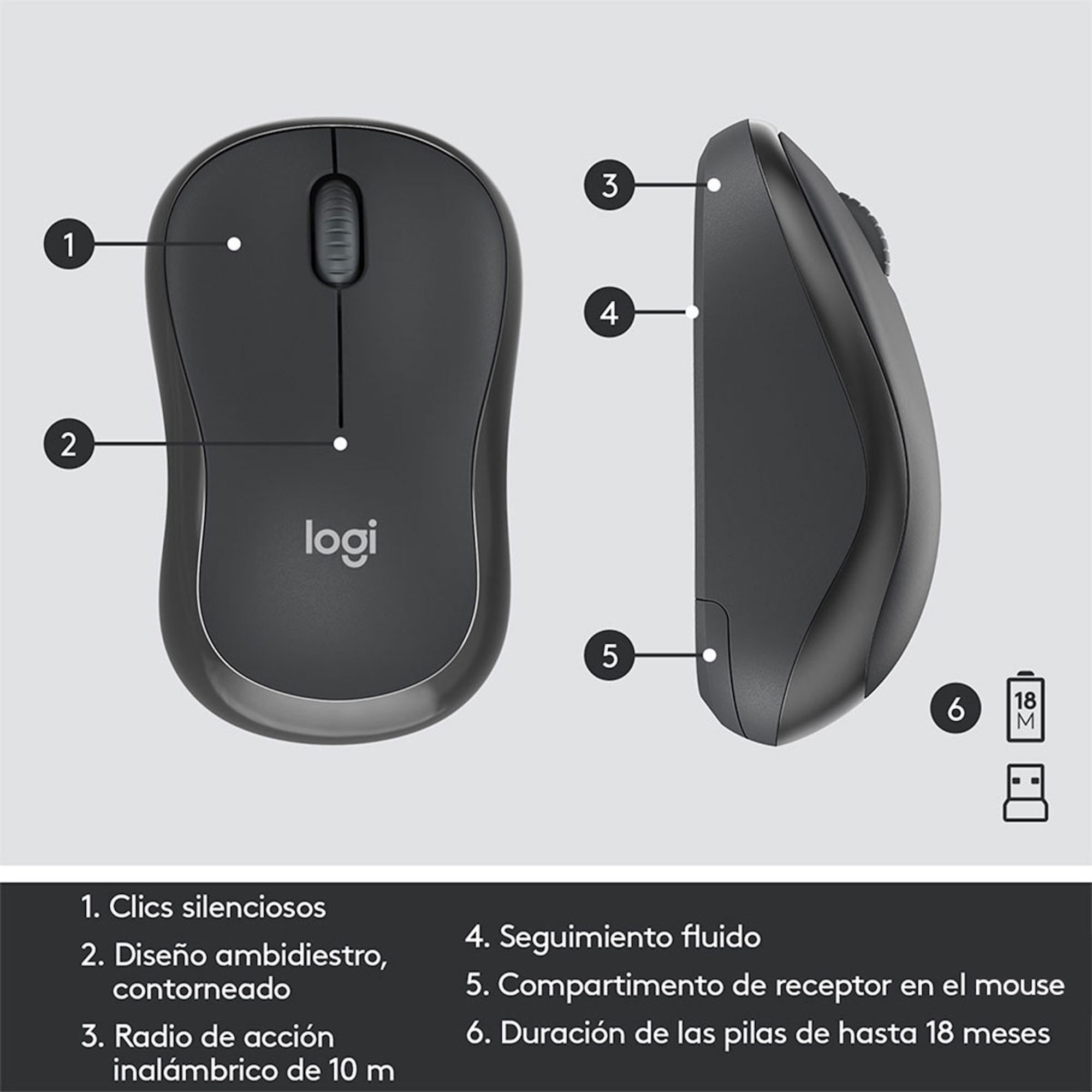 Foto 8 pulgar | Kit Logitech Mk295 Teclado Y Mouse Inalámbrico Usb 920-009792
