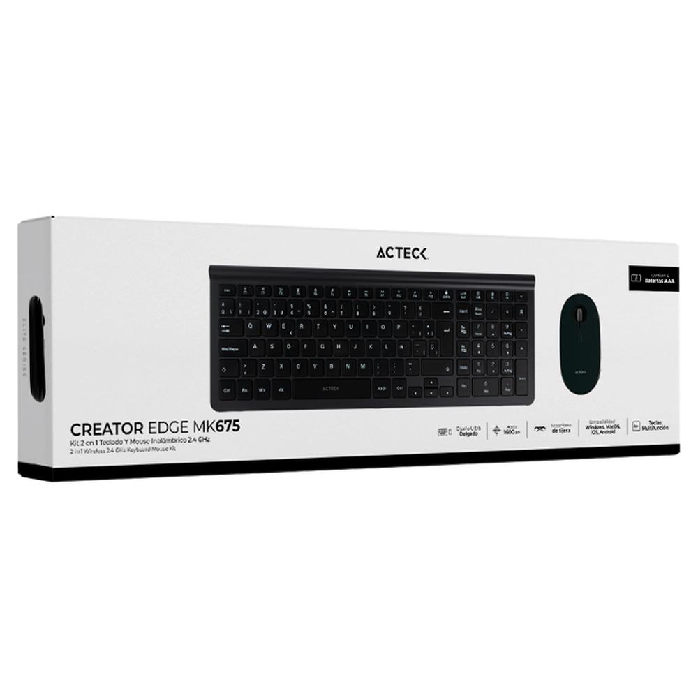 Foto 5 | Kit Teclado y Mouse Acteck Creator Inspire Edge Inalámbrico Usb 2.4ghz Ultra Delgado color Negro