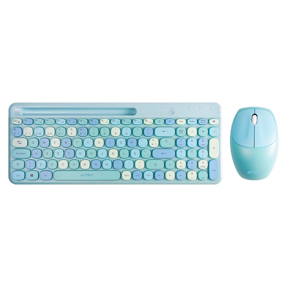 Foto 1 | Teclado y Mouse Acteck Creator Chic Colors Inalámbrico Usb 2.4ghz Delgado Azul