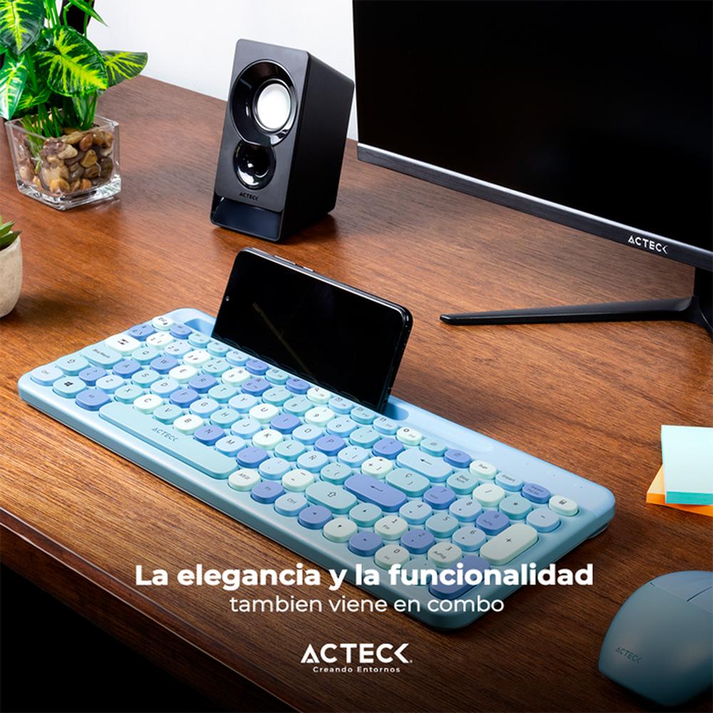 Foto 7 pulgar | Teclado y Mouse Acteck Creator Chic Colors Inalámbrico Usb 2.4ghz Delgado Azul