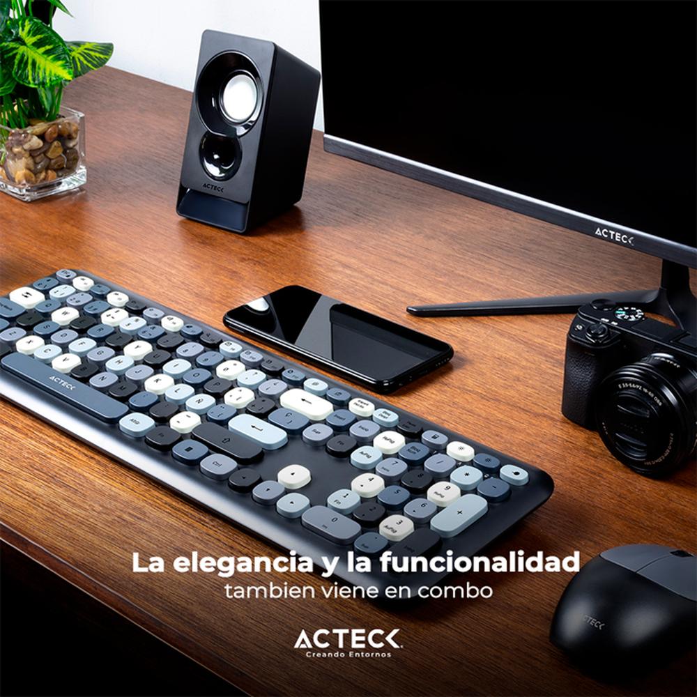 Foto 7 pulgar | Teclado y Mouse Acteck Creator Chic Colors Inalámbrico Usb 2.4ghz Delgado Gris
