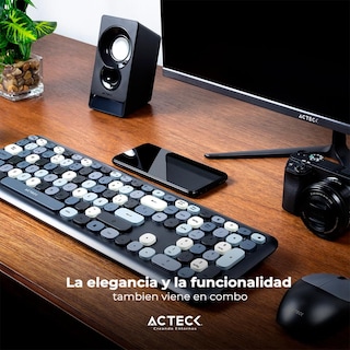 Foto 6 | Teclado y Mouse Acteck Creator Chic Colors Inalámbrico Usb 2.4ghz Delgado Gris