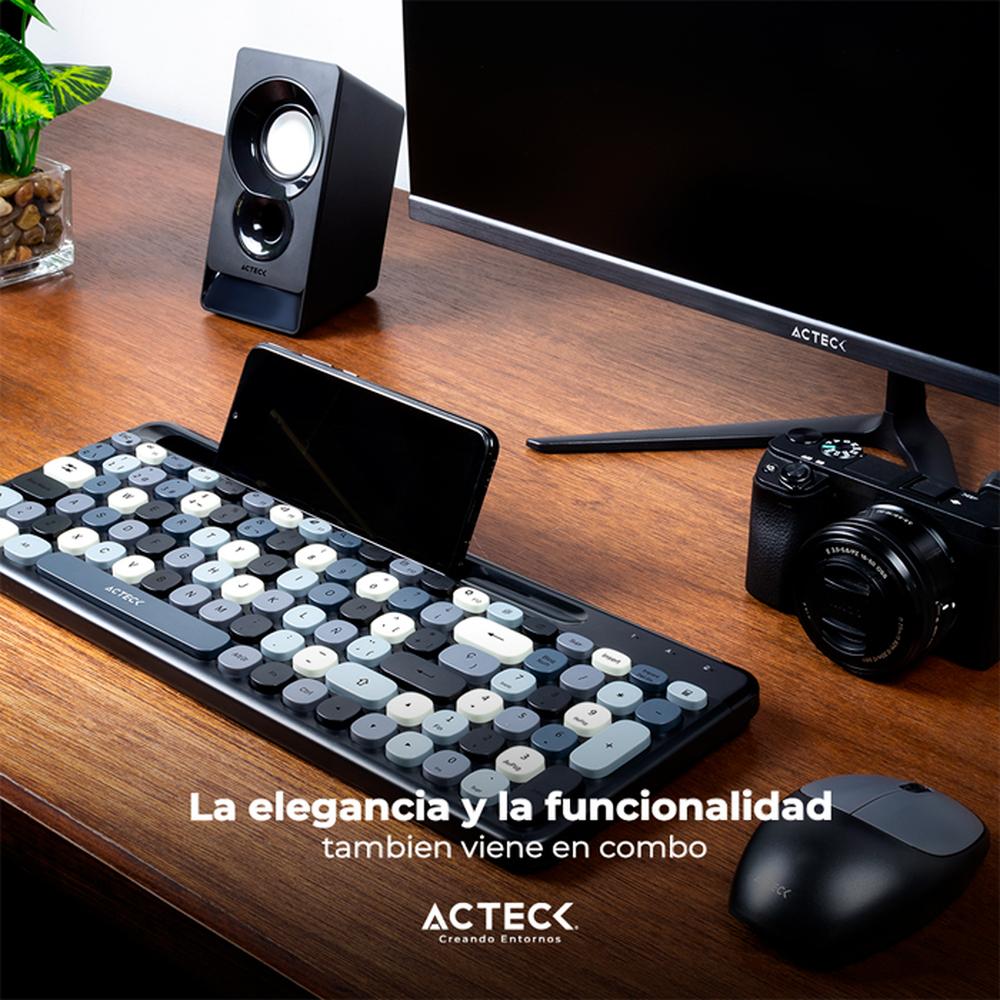 Foto 7 pulgar | Teclado y Mouse Acteck Creator Chic Colors Inalámbrico Usb 2.4ghz Delgado Gris