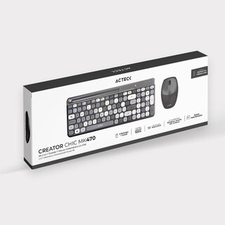 Foto 7 | Teclado y Mouse Acteck Creator Chic Colors Inalámbrico Usb 2.4ghz Delgado Gris