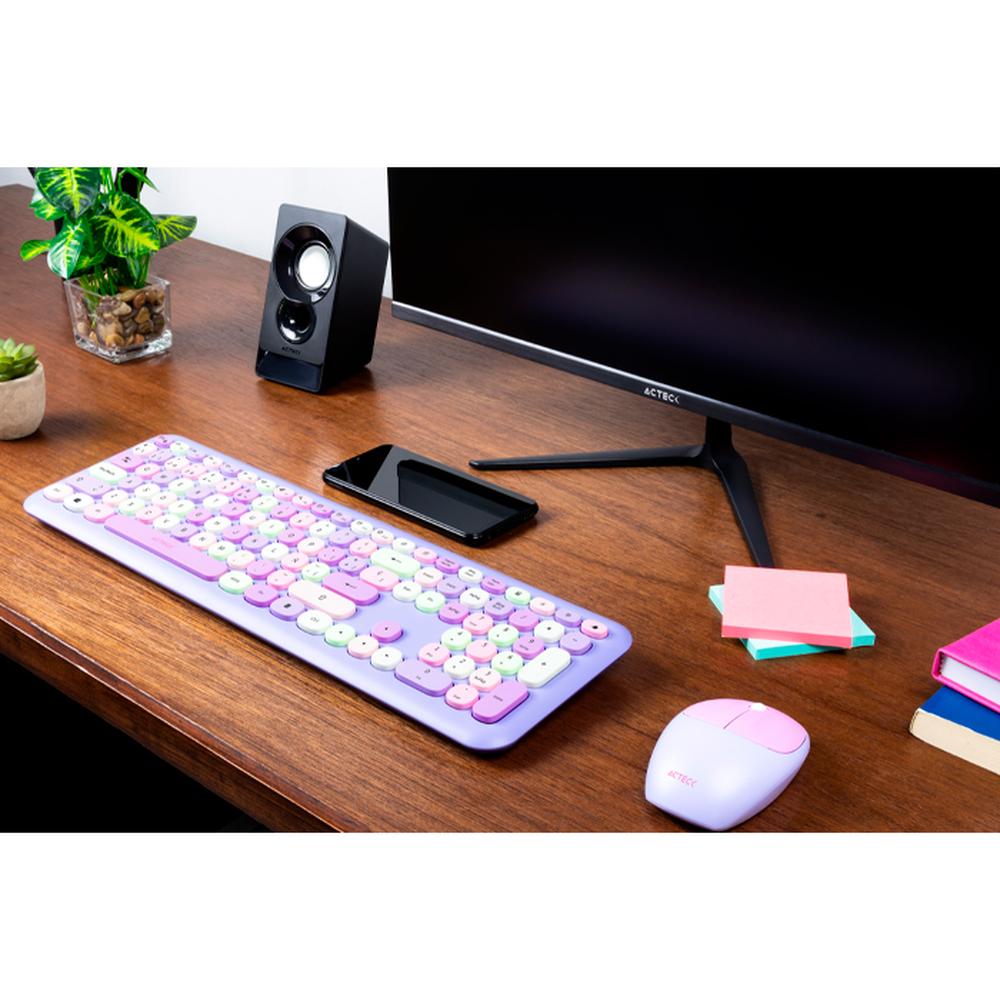 Foto 6 | Teclado y Mouse Acteck Creator Chic Colors Mk475 Inalámbrico Usb 2.4ghz Delgado Morado
