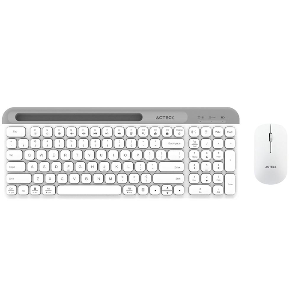 Foto 1 | Kit Teclado y Mouse Acteck Virtuos Silk Mk720 Inalambrico Usb-c Ac-936262 Color Blanco