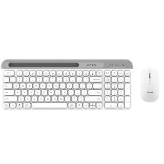 Foto 1 | Kit Teclado y Mouse Acteck Virtuos Silk Mk720 Inalambrico Usb-c Ac-936262 Color Blanco