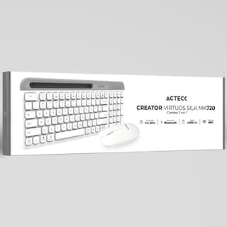 Foto 6 | Kit Teclado y Mouse Acteck Virtuos Silk Mk720 Inalambrico Usb-c Ac-936262 Color Blanco
