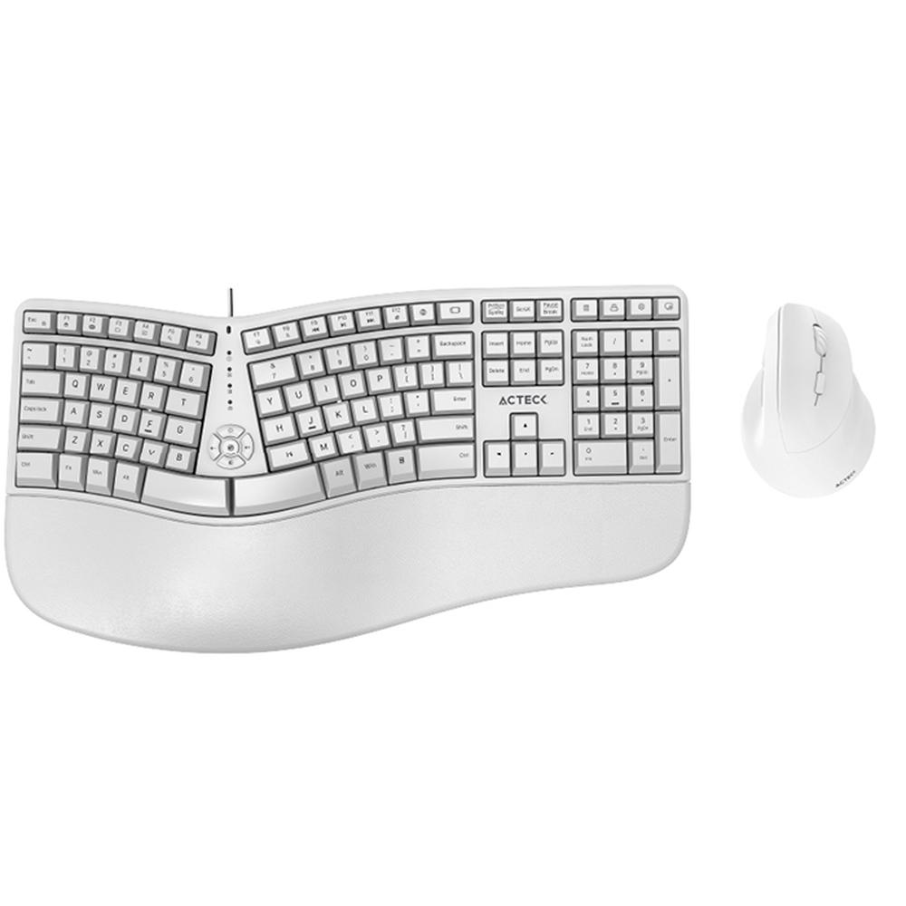 Teclado con Mouse Acteck Inalámbrico color Blanco 2 Piezas