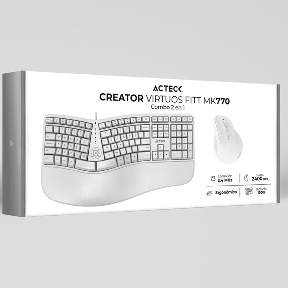 Foto 6 | Teclado con Mouse Acteck Inalámbrico color Blanco 2 Piezas