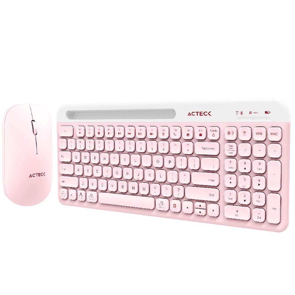 Foto 3 pulgar | Kit Teclado y Mouse Acteck Virtuos Silk Mk720 Inalambrico Usb-c Ac-936279 Color Rosa