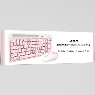 Foto 6 | Kit Teclado y Mouse Acteck Virtuos Silk Mk720 Inalambrico Usb-c Ac-936279 Color Rosa