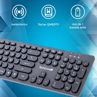 Foto 7 | Kit Combo Negro Teclado Inalámbrico Con Descansa Muñecas