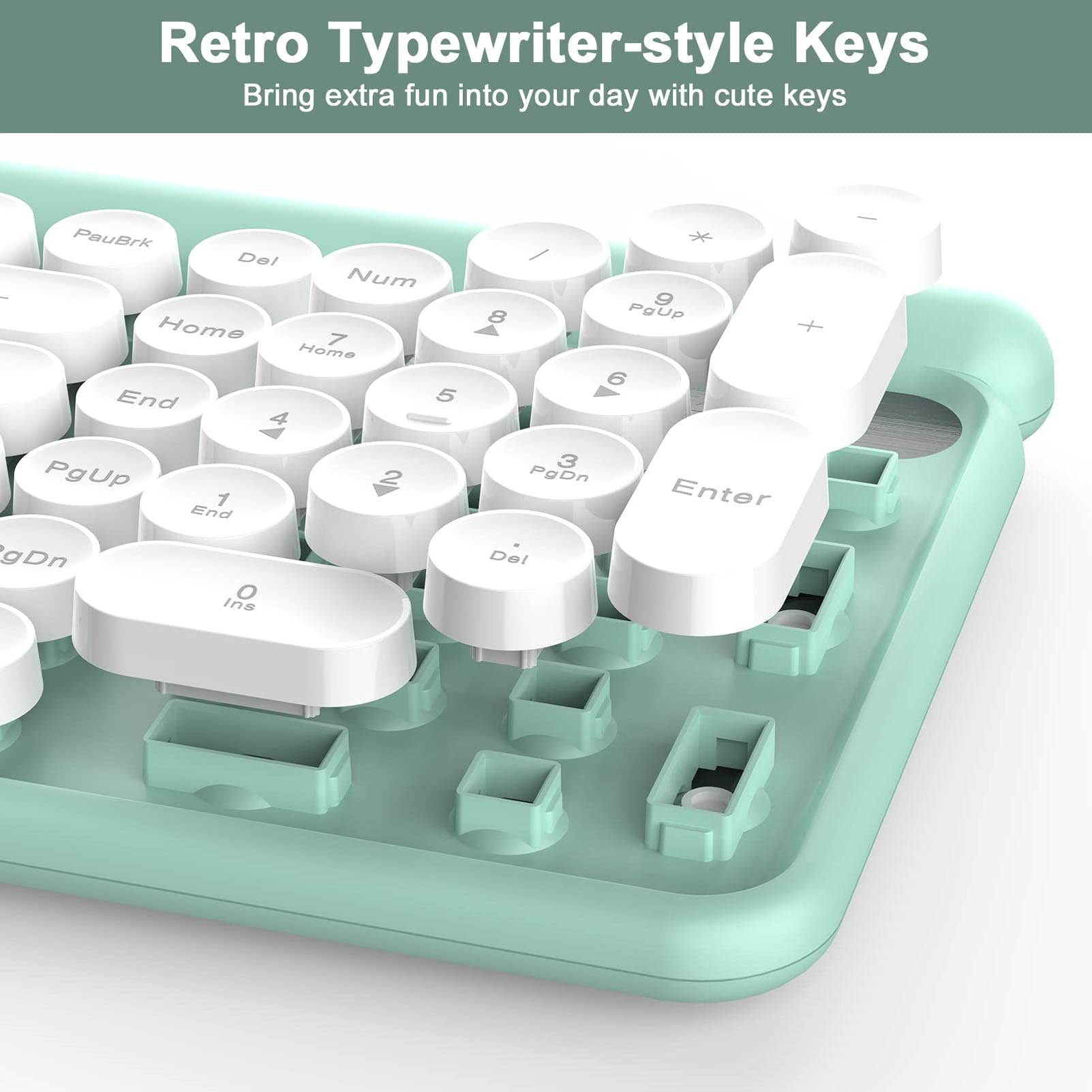 Foto 4 pulgar | Set de Teclado Estilo Máquina de Escribir y Ratón RaceGT Inalámbricos - Venta Internacional