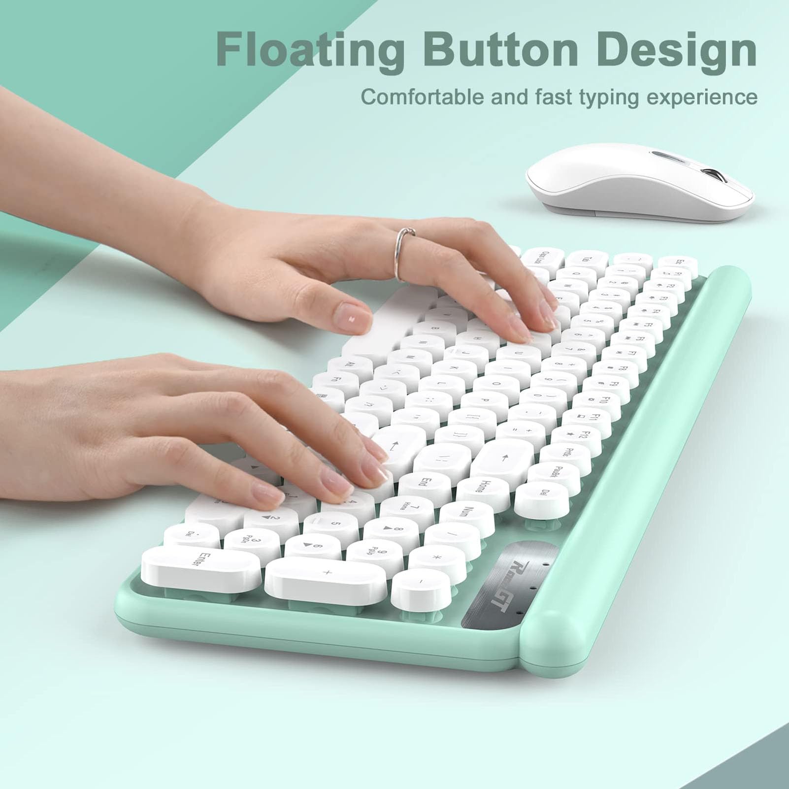 Foto 5 pulgar | Set de Teclado Estilo Máquina de Escribir y Ratón RaceGT Inalámbricos - Venta Internacional
