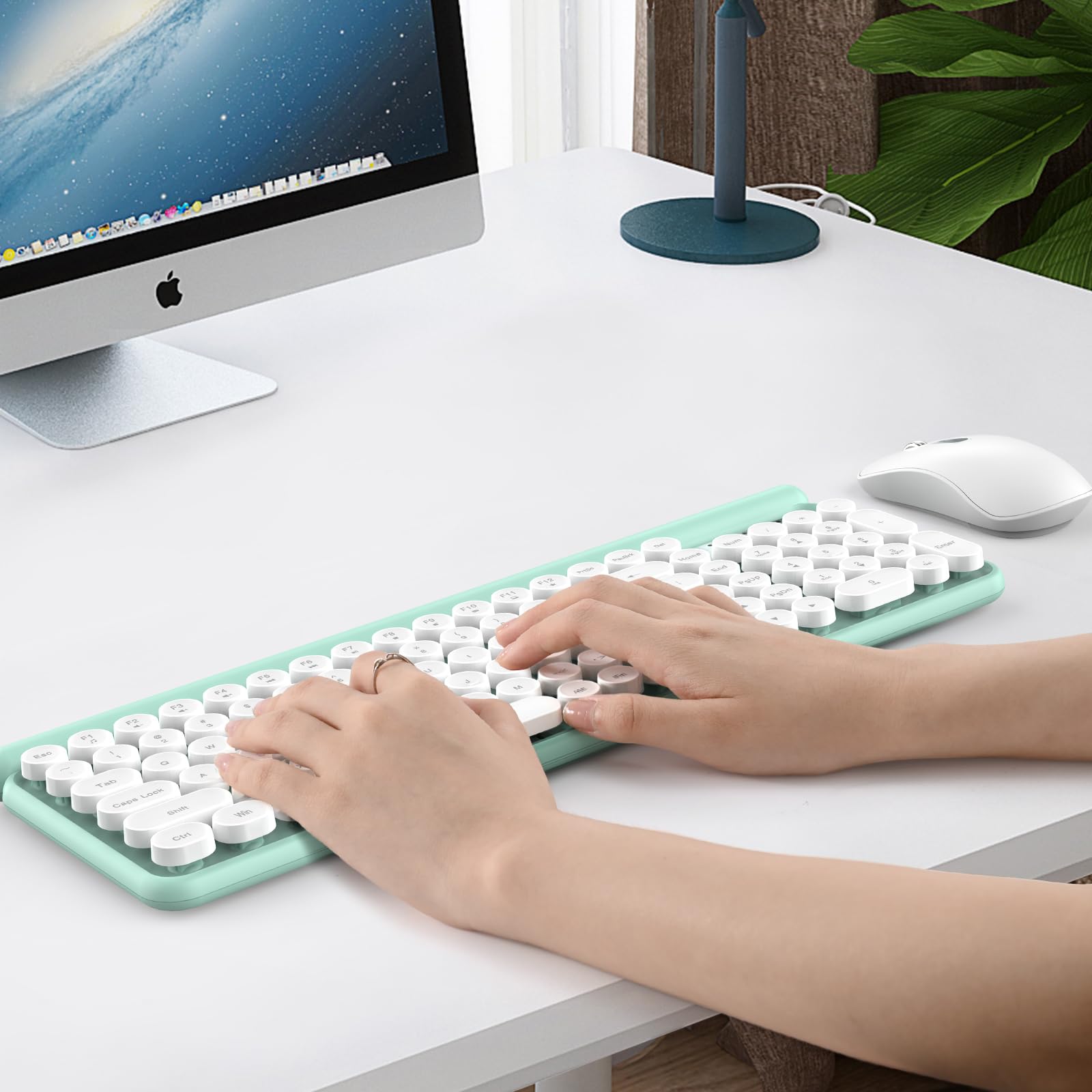 Foto 8 pulgar | Set de Teclado Estilo Máquina de Escribir y Ratón RaceGT Inalámbricos - Venta Internacional
