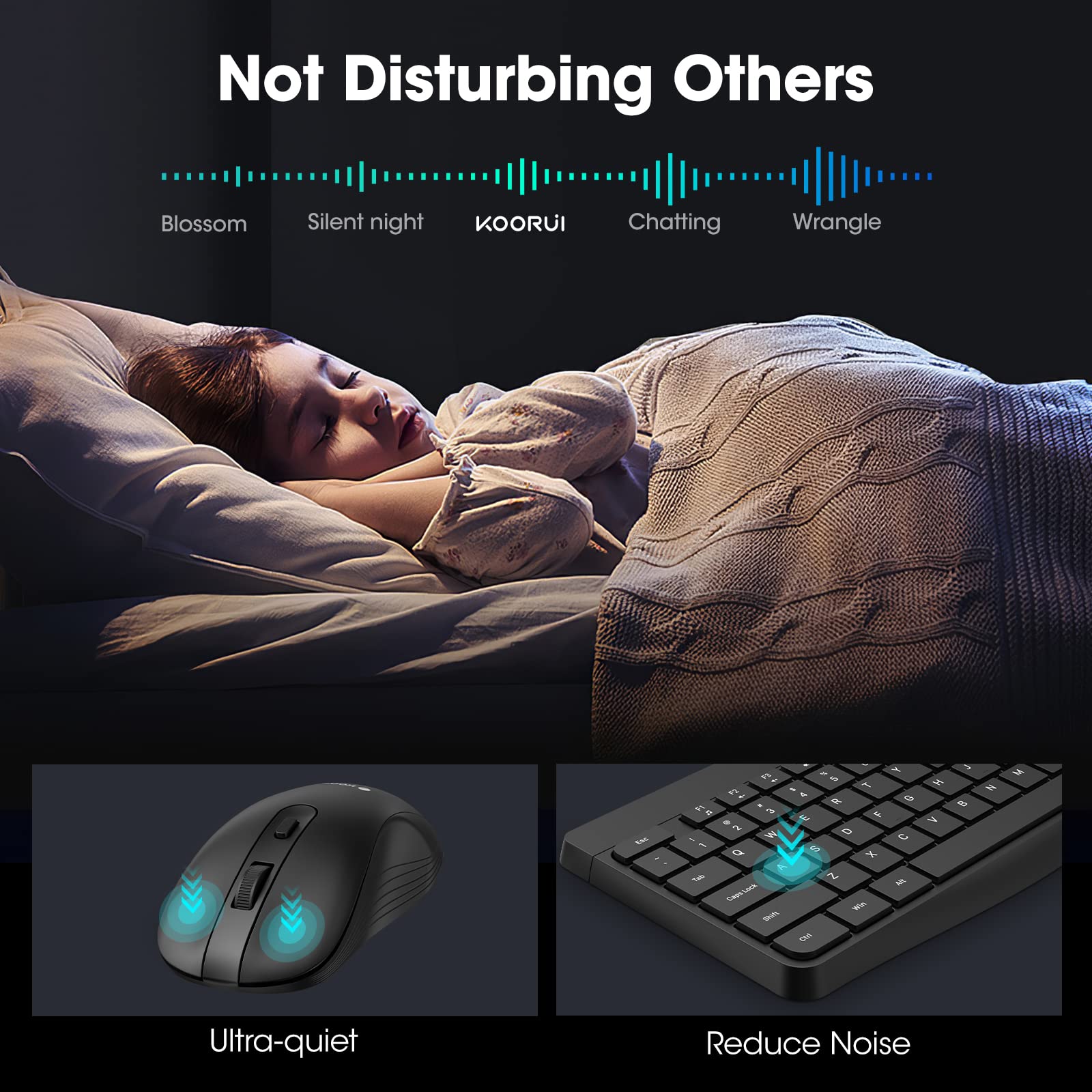 Foto 5 pulgar | Teclado con Mouse Inalámbrico Koorui 2 Piezas-Venta Internacional