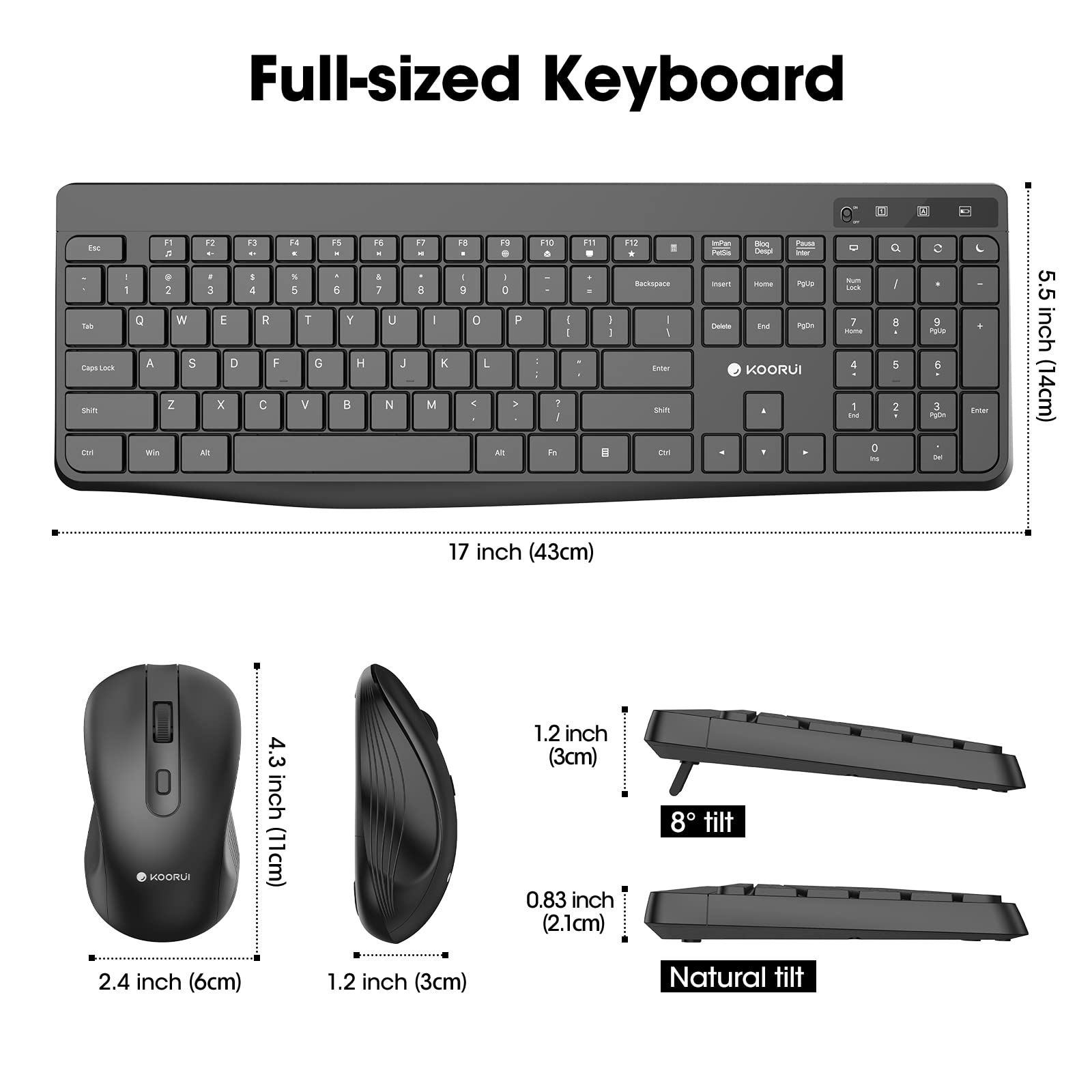 Foto 7 pulgar | Teclado con Mouse Inalámbrico Koorui 2 Piezas-Venta Internacional