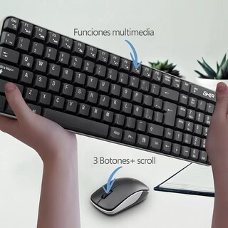 Foto 2 | Kit De Teclado Y Mouse Inalámbrico Teclado En Español Eo Safe Imports Esi-15224 Multicolor