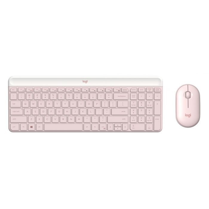 Foto 2 pulgar | Kit De Teclado Y Mouse Logitech Mk470, Rf Inalámbrico, Usb, Rosa (español)