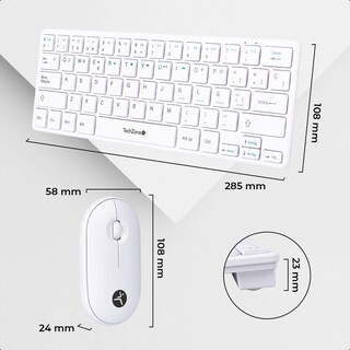 Foto 6 | Teclado Y Mouse Inalámbrico Techzone Young Poppink Blanco
