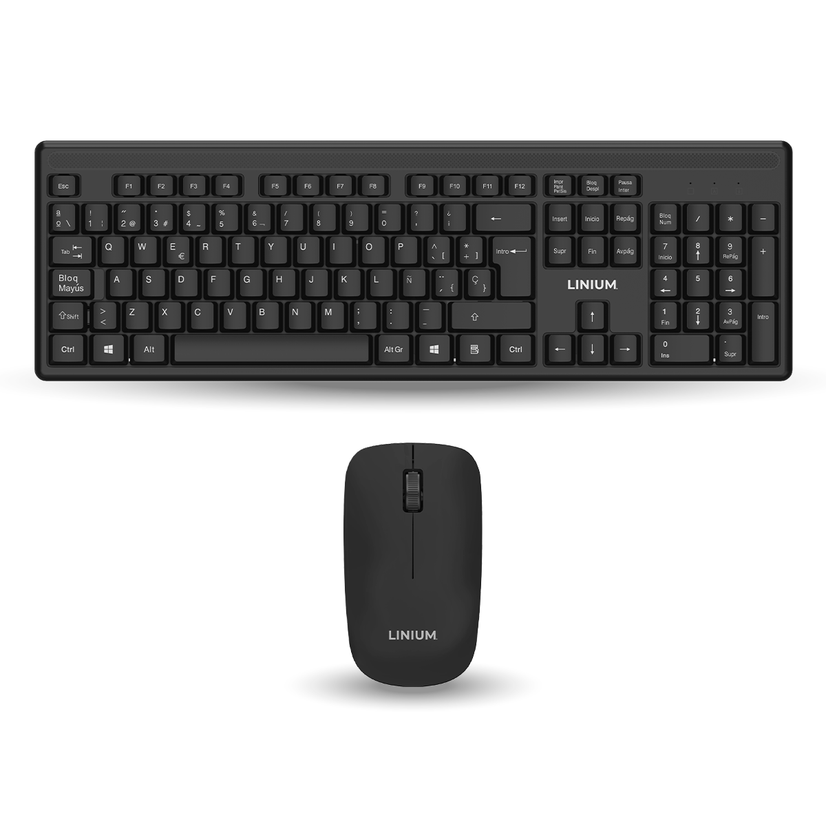Teclado con Mouse Inalámbrico Linium Negro