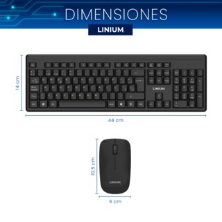 Foto 2 | Teclado con Mouse Inalámbrico Linium Negro