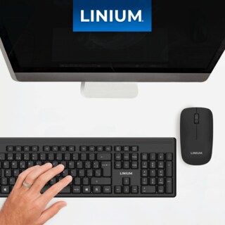 Foto 3 | Teclado con Mouse Inalámbrico Linium Negro