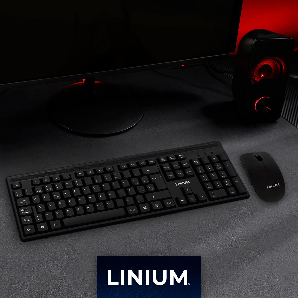 Foto 8 | Teclado con Mouse Inalámbrico Linium Negro