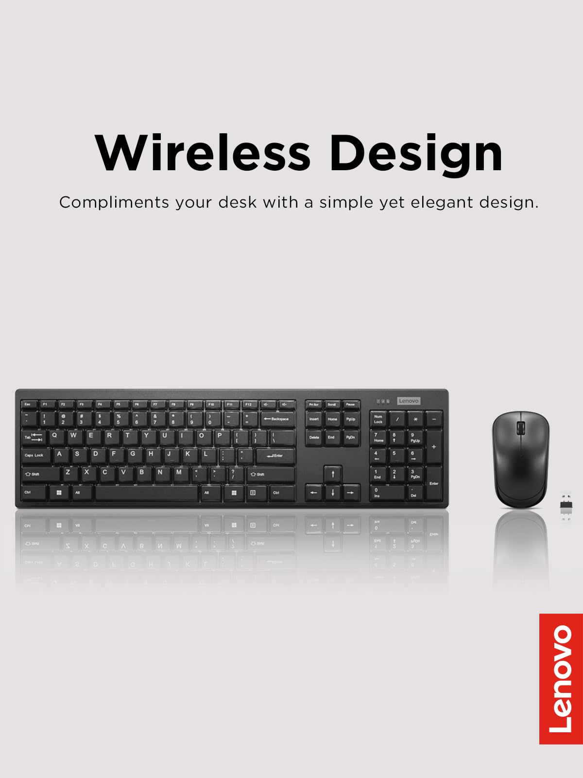 Foto 5 pulgar | Combo de Teclado y Ratón Lenovo 100 Wireless Black - Venta Internacional