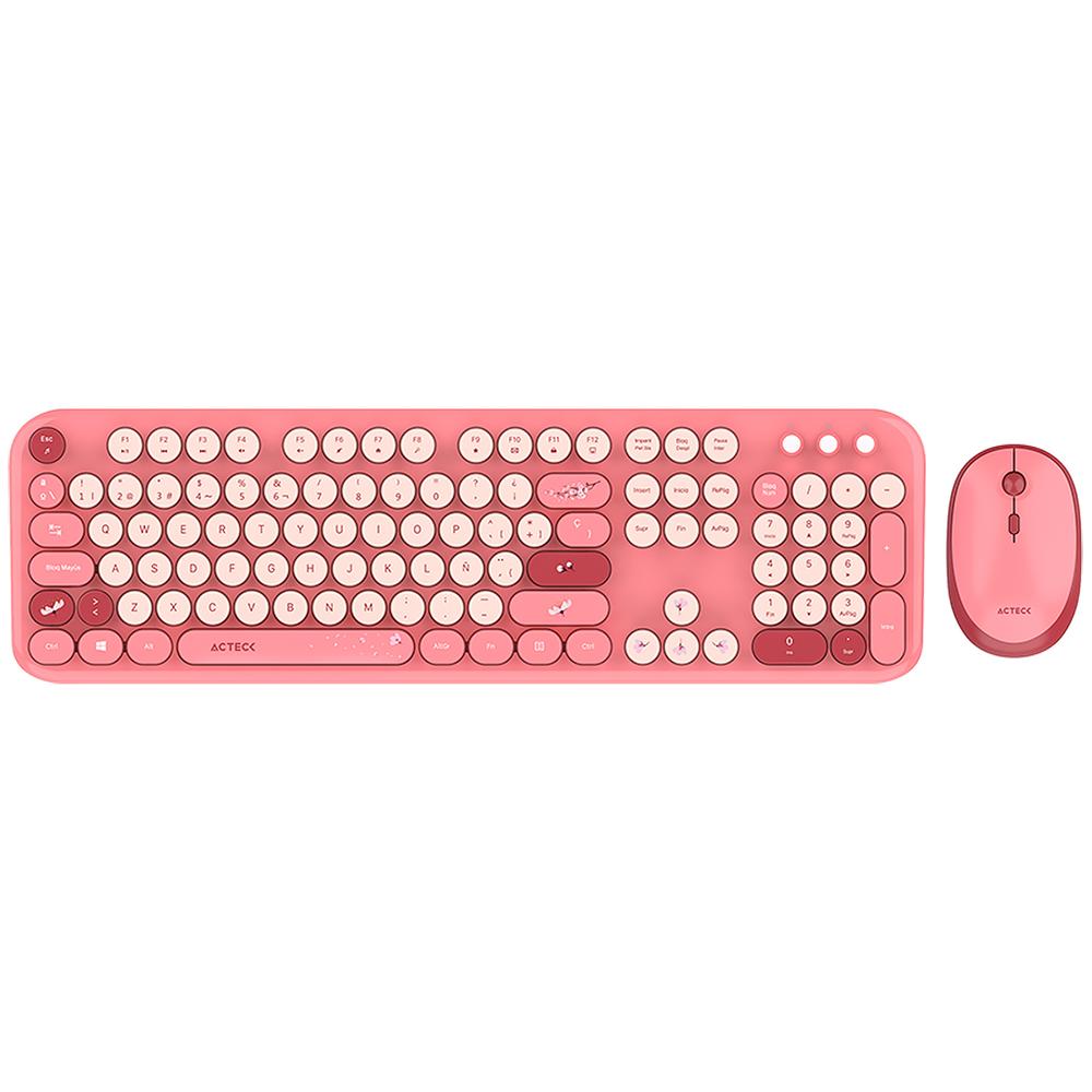 Foto 2 pulgar | Kit Teclado y Mouse Acteck Creator Chic Mk485 Inalambrico Usb 2.4 Mhz Ac-940207