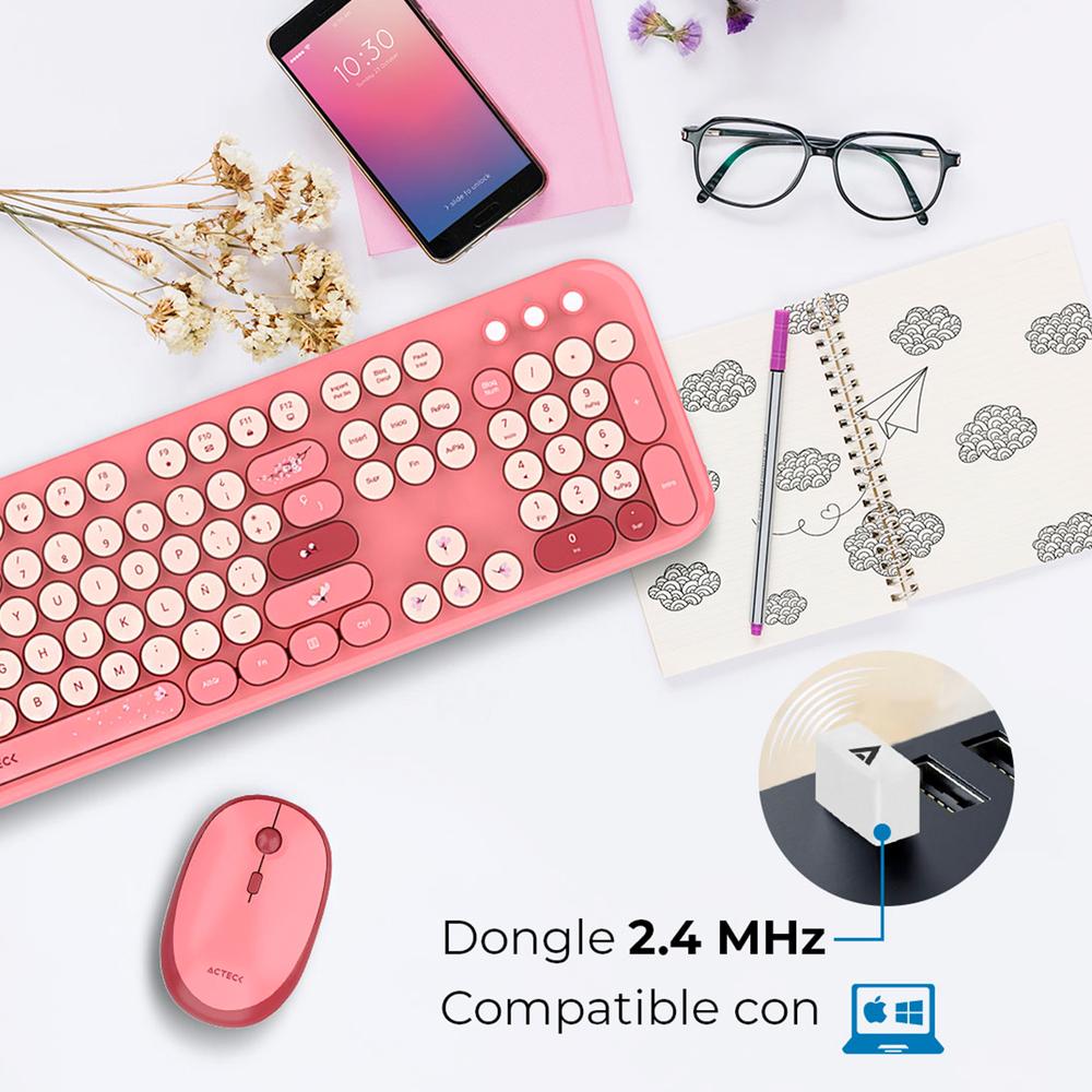 Foto 4 | Kit Teclado y Mouse Acteck Creator Chic Mk485 Inalambrico Usb 2.4 Mhz Ac-940207