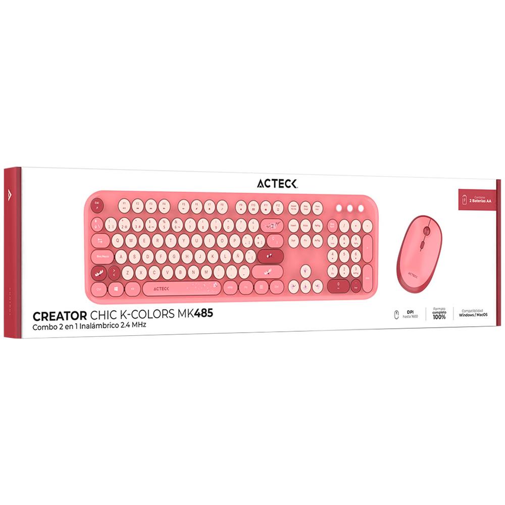 Foto 6 pulgar | Kit Teclado y Mouse Acteck Creator Chic Mk485 Inalambrico Usb 2.4 Mhz Ac-940207