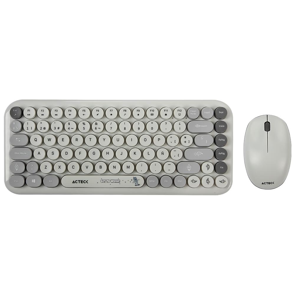 Foto 2 pulgar | Kit Teclado Y Mouse Acteck Creator Chic K-colors Mk480 Inalambrico Usb 2.4 Mhz Gris Ac-940221