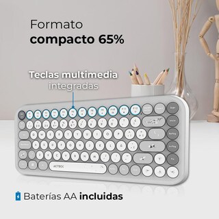 Foto 2 | Kit Teclado Y Mouse Acteck Creator Chic K-colors Mk480 Inalambrico Usb 2.4 Mhz Gris Ac-940221
