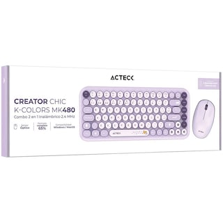 Foto 5 | Kit Teclado Y Mouse Acteck Creator Chic K-colors Mk480 Inalambrico Usb 2.4 Mhz Violeta Ac-940252