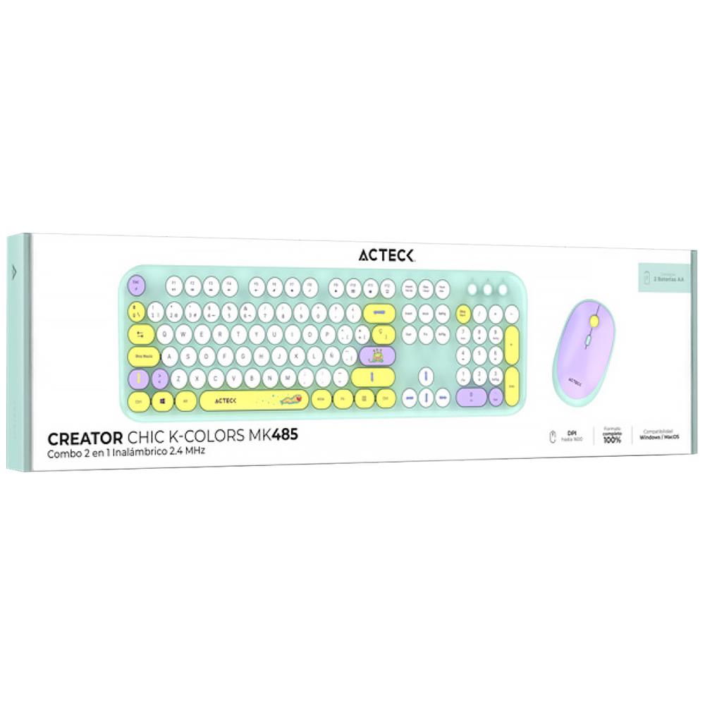 Foto 5 | Kit Teclado Y Mouse Acteck Creator Chic K-colors Mk485 Inalambrico Usb 2.4 Mhz Tiffany Ac-940191