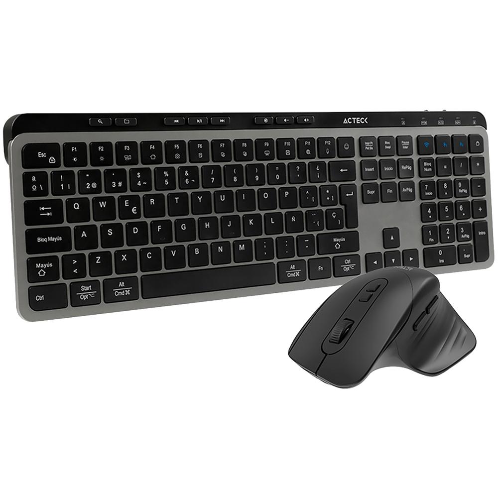 Foto 6 | Teclado y Mouse Acteck Creator Krea Mk755 Ergonomico Inalambrico Usb 2.4ghz + Bt 5.0 2000dpi Negro