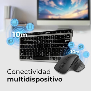 Foto 5 | Teclado y Mouse Acteck Creator Krea Mk750 Inalambrico Usb 2.4ghz + Bt 5.0 2000dpi Negro