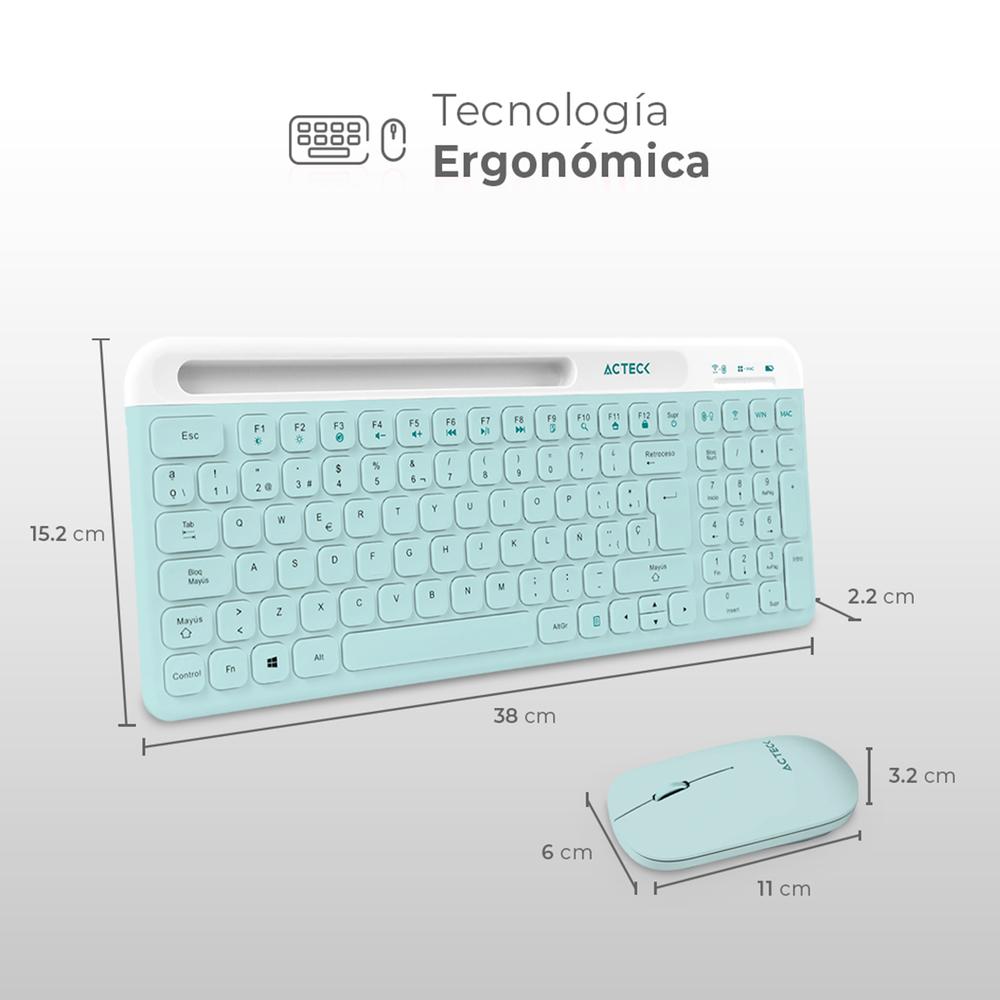 Foto 5 | Kit Teclado y Mouse Inalámbricos Acteck Creator Virtuos Slik MK720 Multidispositivo USB 2.4 MHz + BT 5.0