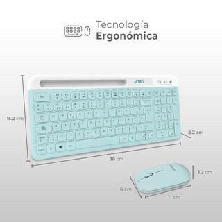 Foto 5 | Kit Teclado y Mouse Inalámbricos Acteck Creator Virtuos Slik MK720 Multidispositivo USB 2.4 MHz + BT 5.0