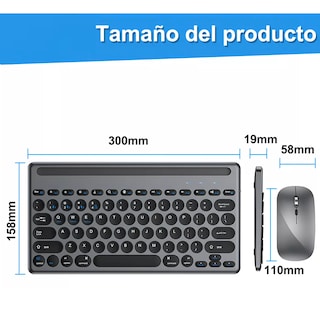 Foto 2 | Kits De Teclado Y Ratón Inalámbrico Computadora Recargable Eo Safe Imports Esi-18234 Negro