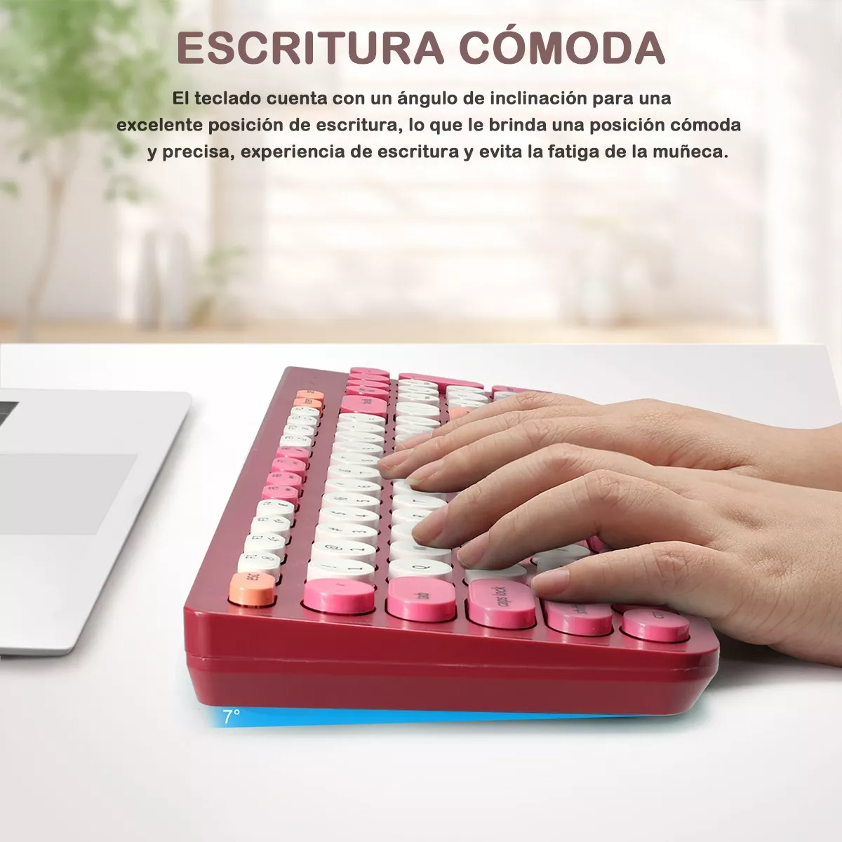 Foto 4 pulgar | Kit De Teclado Y Ratón Inalámbrico Usb Portátil Para Ordenad Eo Safe Imports Esi-18303  Rojo