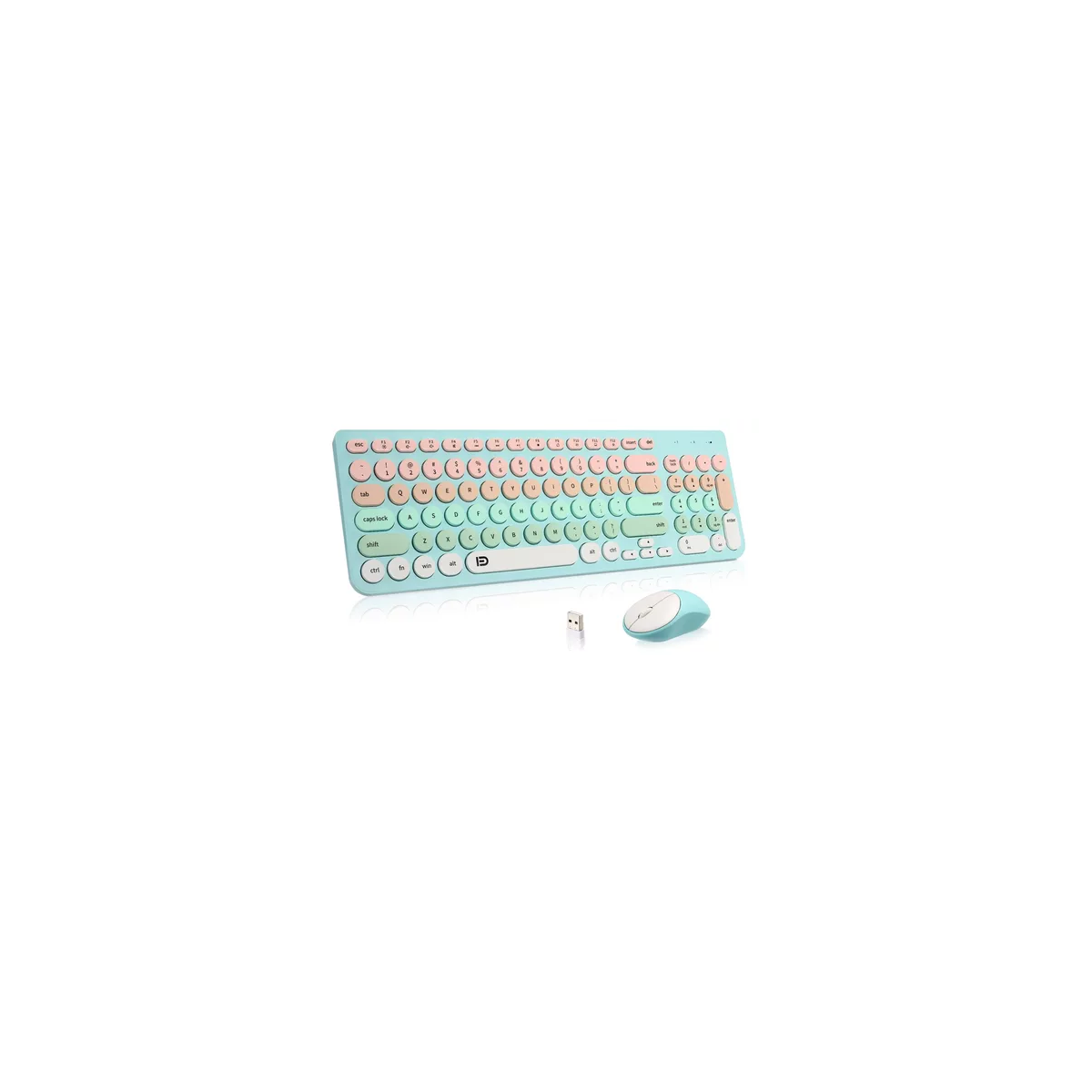 Kit De Teclado Y Ratón Inalámbrico Usb Portátil Para Ordenad Eo Safe Imports Esi-18302 Multicolor