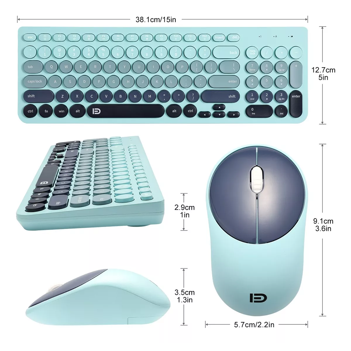 Foto 2 | Kit De Teclado Y Ratón Inalámbrico Usb Portátil Para Ordenad Eo Safe Imports Esi-18301  Azul