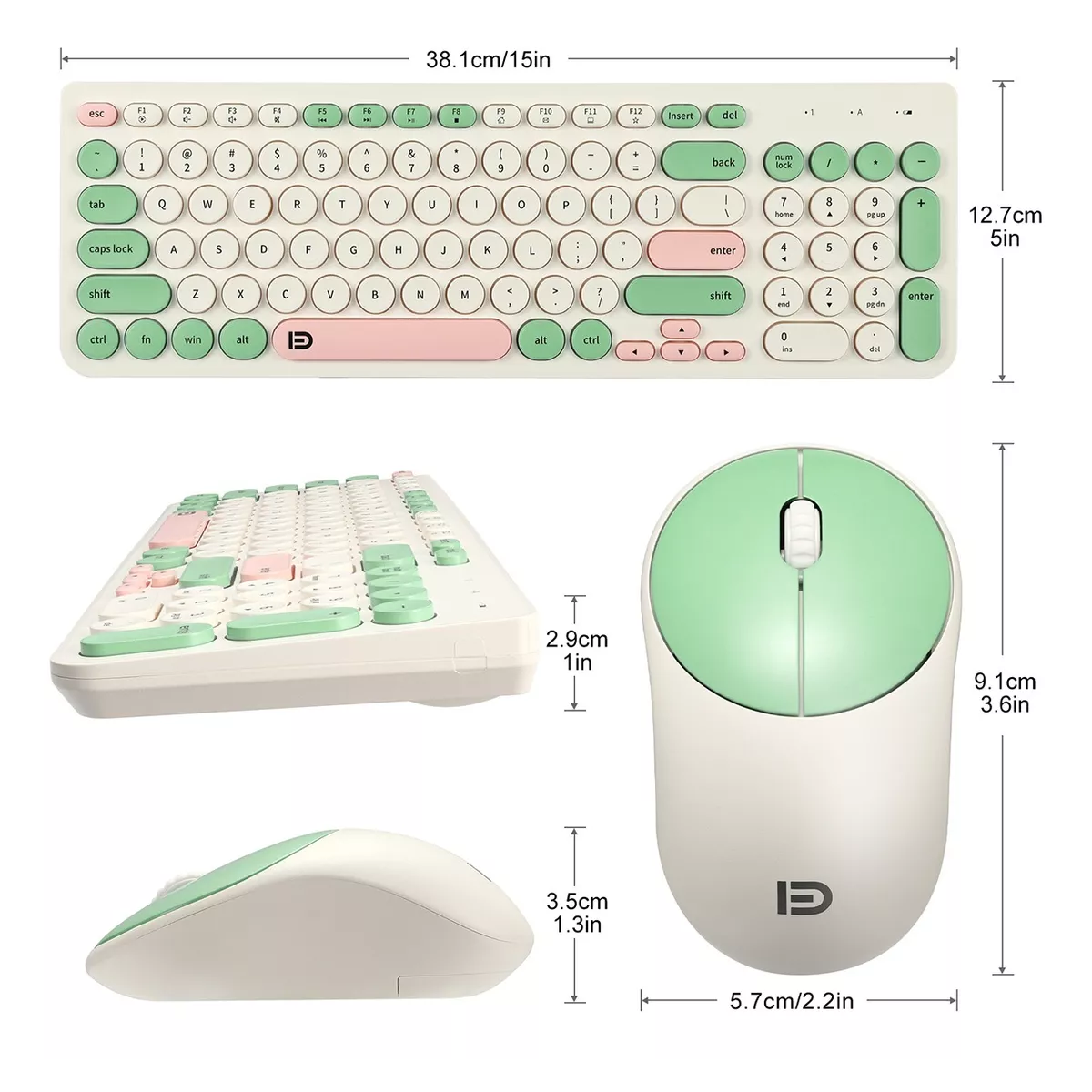 Foto 2 | Kit De Teclado Y Ratón Inalámbrico Usb Portátil Para Ordenad Eo Safe Imports Esi-18304  Verde