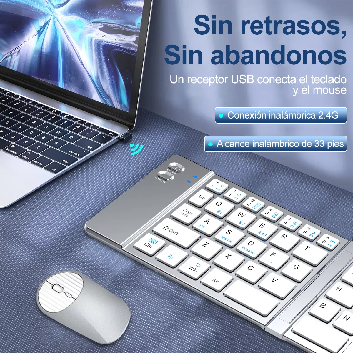 Foto 4 pulgar | Teclado con Mouse Inalámbrico Eo Safe Imports Blancos