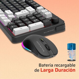 Foto 2 | Kit Teclado y Mouse Gamer Balam Rush Inalambrico Negro