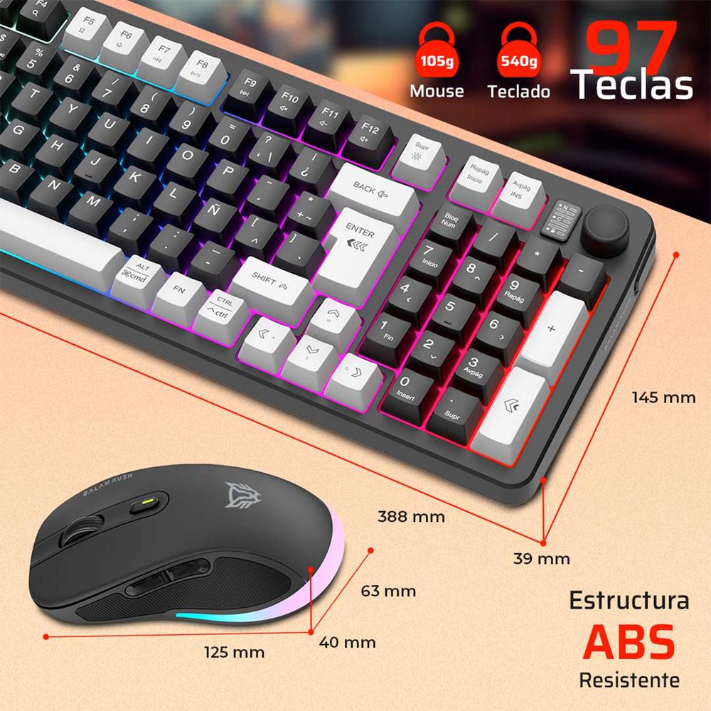 Foto 5 pulgar | Kit Teclado y Mouse Gamer Balam Rush Inalambrico Negro